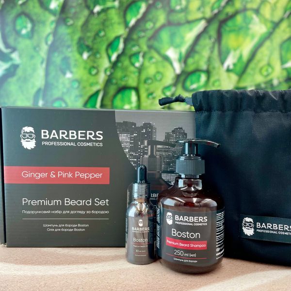 Чоловічий подарунковий набір для догляду за бородою Ginger & Pink Papper Barbers К315 фото