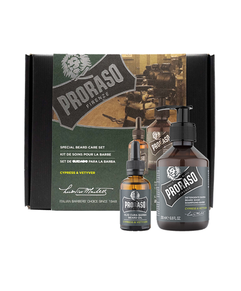 Набор для бороды Proraso Duo Pack Oil + Shampoo Cypress & Vetyver К320 фото