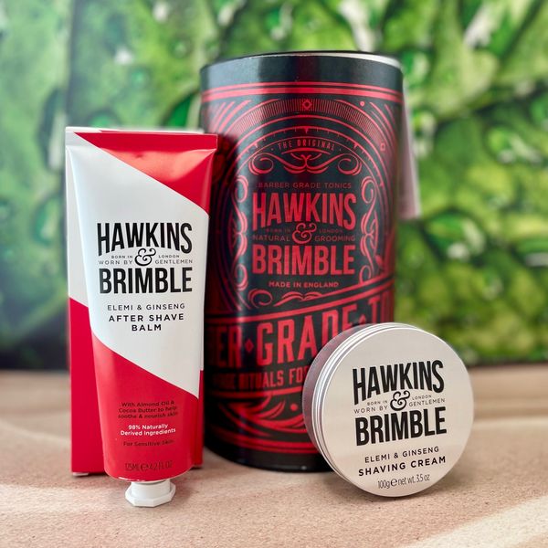 Чоловічий подарунковий набір для гоління Hawkins & Brimble Grooming Gift Set (ShaveCream/100ml+AfterShaveBalm125ml) К292 фото