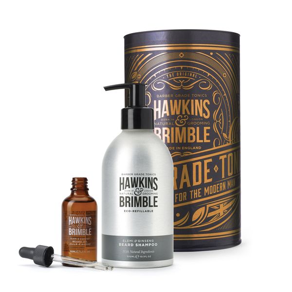 Мужской подарочный набор для бороды Hawkins & Brimble Beard Gift Set (BeardShampoo/300ml+BeardOil/50ml) К293 фото